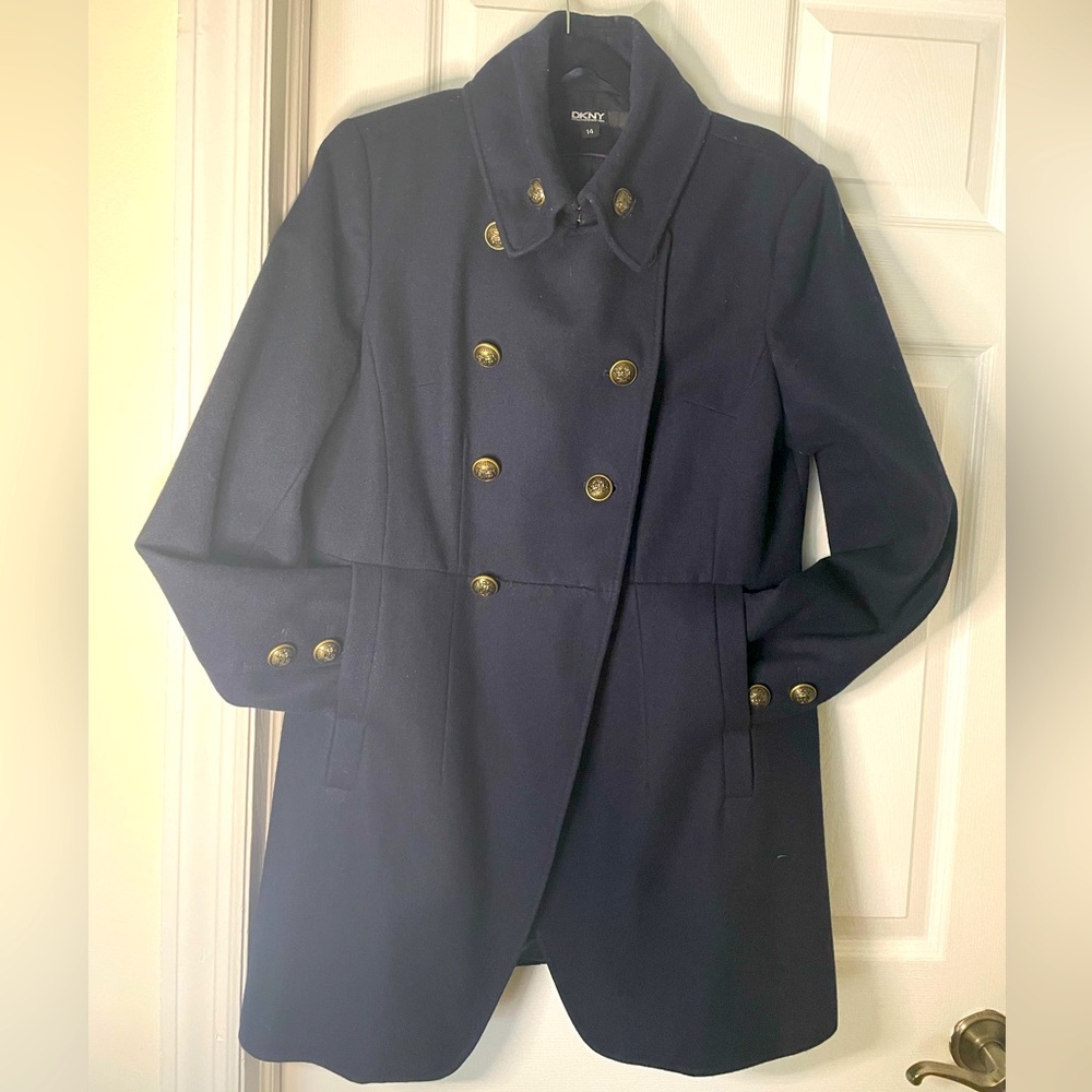 Size 14 Navy/Midnight Blue DKNY Coat